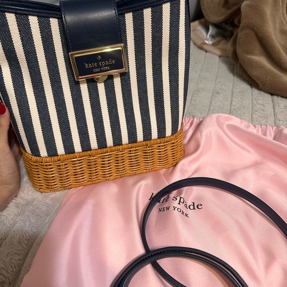Kate Spade Blue and Cream Striped Tote - Picture 2 of 3
